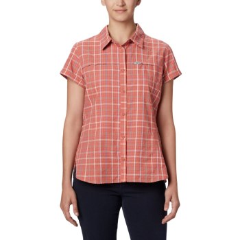 Columbia Silver Ridge Novelty Short Sleeve, Camisa Coral Oscuro Para Mujer | 308945-BDH